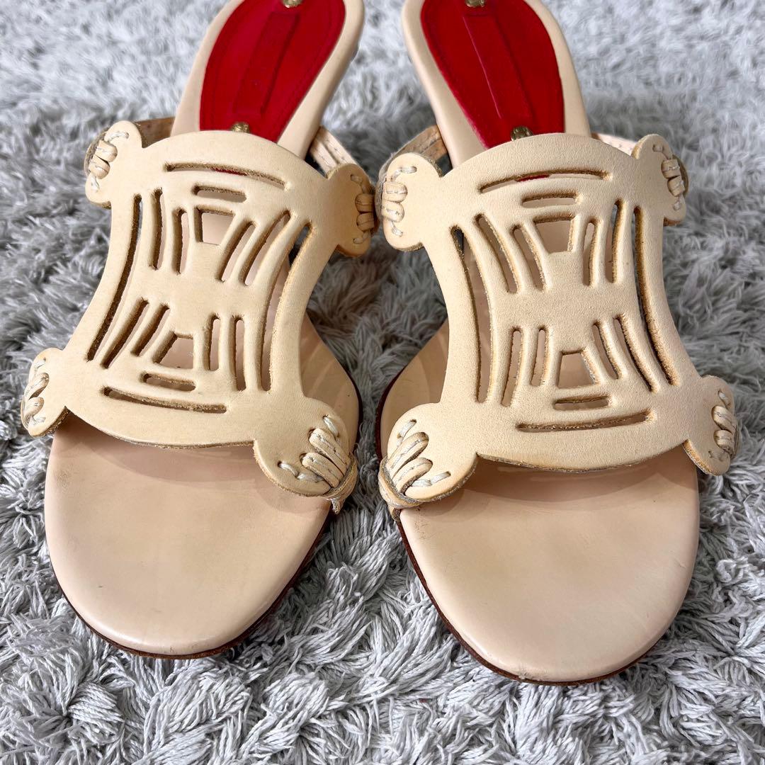 【希少】CELINE セリーヌ トリオンフ レザー サンダル ミュール 36.5