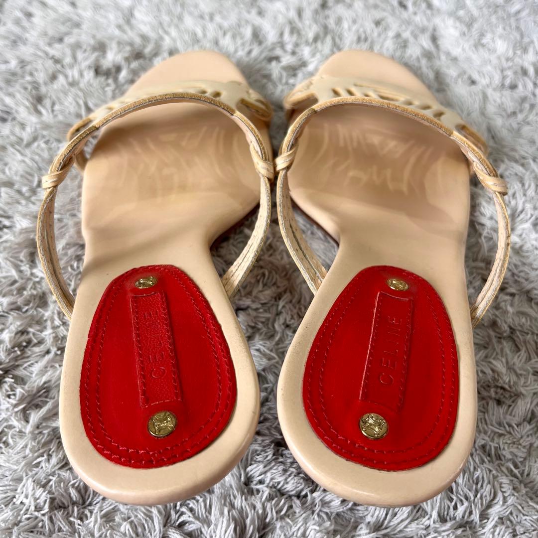 【希少】CELINE セリーヌ トリオンフ レザー サンダル ミュール 36.5