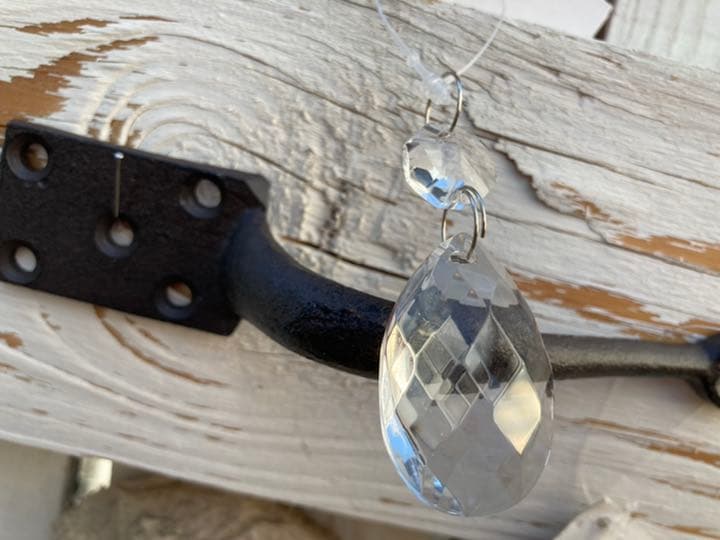 アイアンフランス取手➕おまけクリスタルカットシャンデリア飾りヴィンテージ