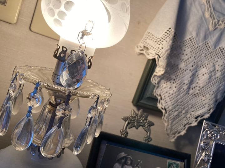アイアンフランス取手➕おまけクリスタルカットシャンデリア飾りヴィンテージ