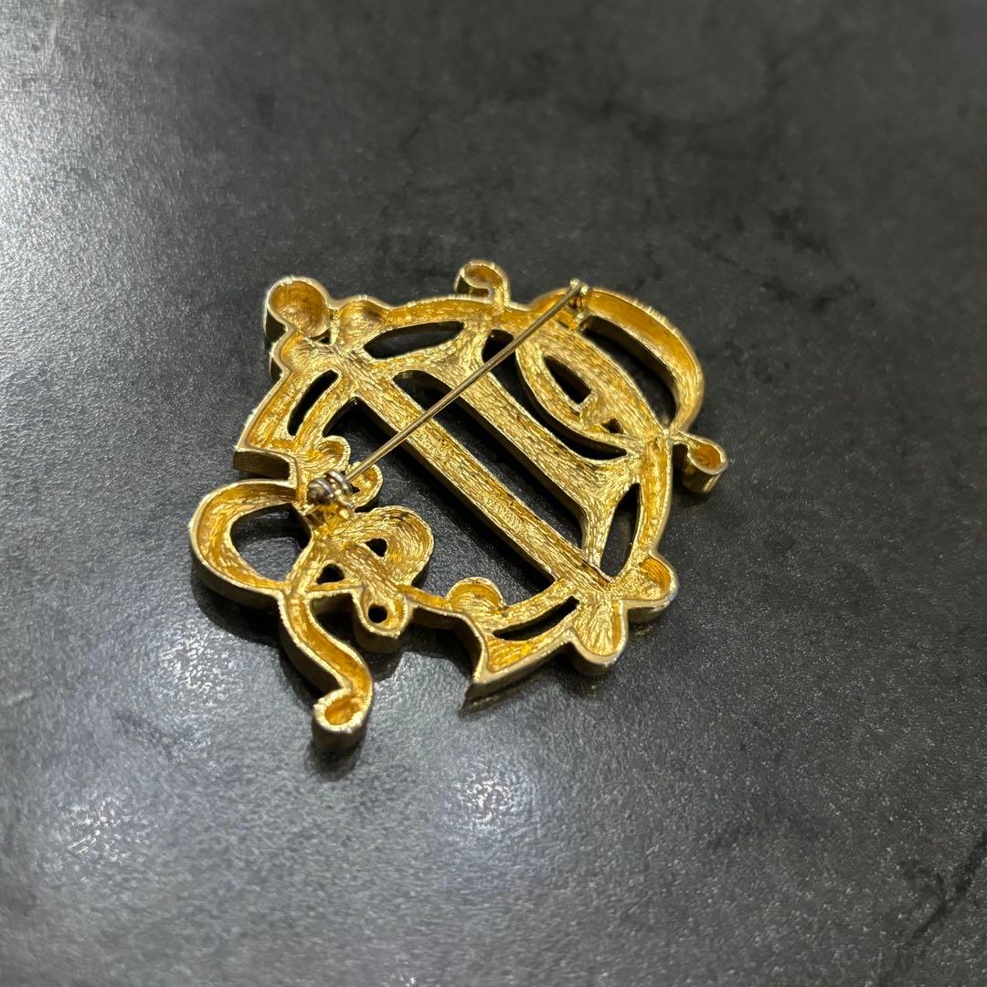 クリスチャンディオール　ブローチ　ゴールド　旧ロゴ
