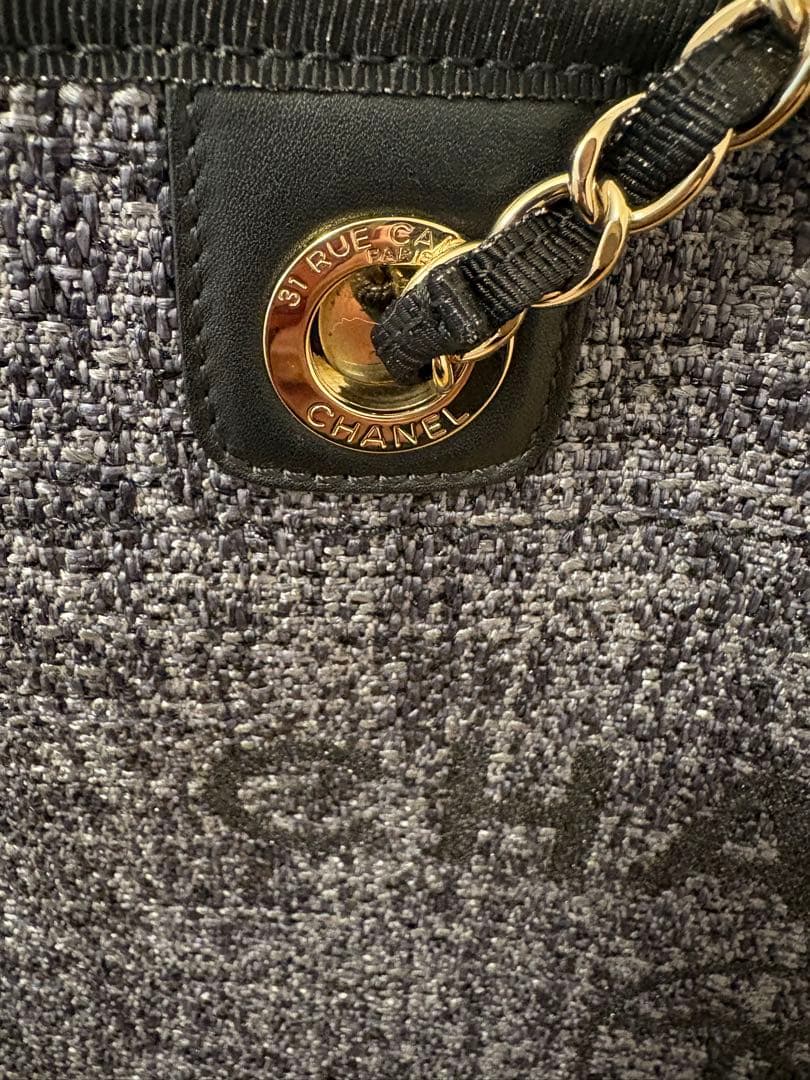 CHANEL 　美品⭐︎ドゥーヴィル　ショッピングバッグ　グレーツイード