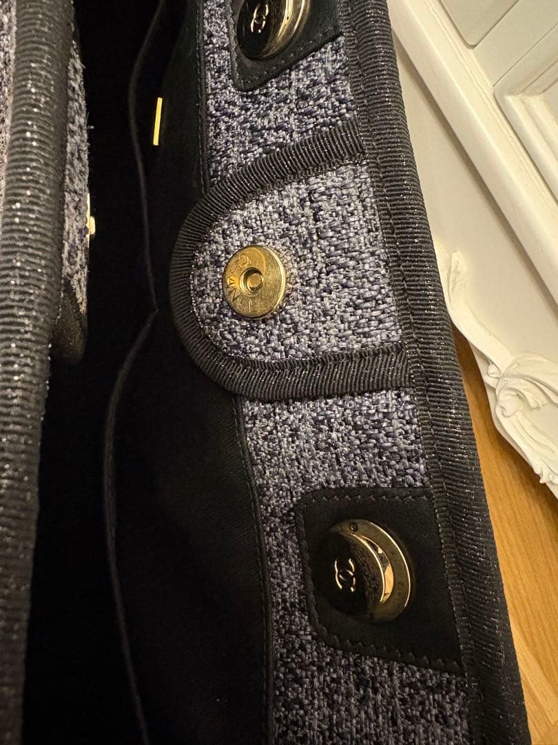 CHANEL 　美品⭐︎ドゥーヴィル　ショッピングバッグ　グレーツイード