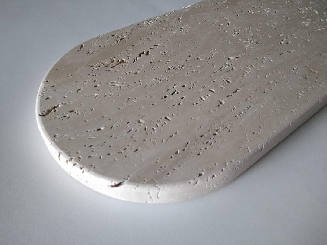 天然大理石　イタリア　トラバーチン　アクセサリープレート　●楕円形●　送料無料