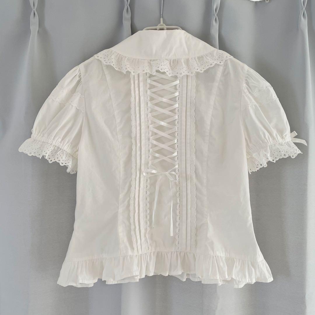 アンジェリックプリティ 長袖 半袖 リバーシブル 綿レース ブラウス