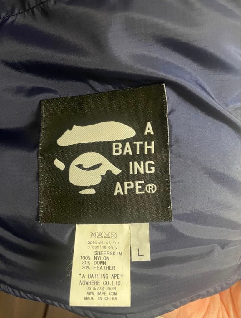 APE シープスキンレザーダウンジャケット　HERO キムタク着　エイプ　初期