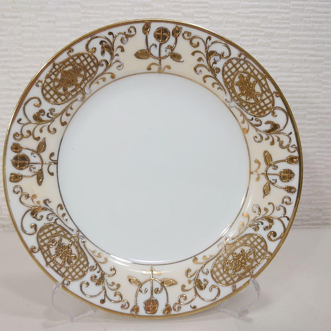 アンティーク オールドジャパン クリスマスボール ケーキ皿 4枚 ハンドペイント