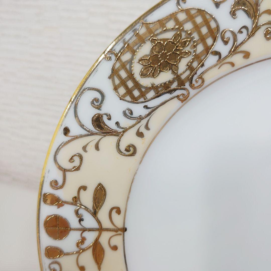 アンティーク オールドジャパン クリスマスボール ケーキ皿 4枚 ハンドペイント