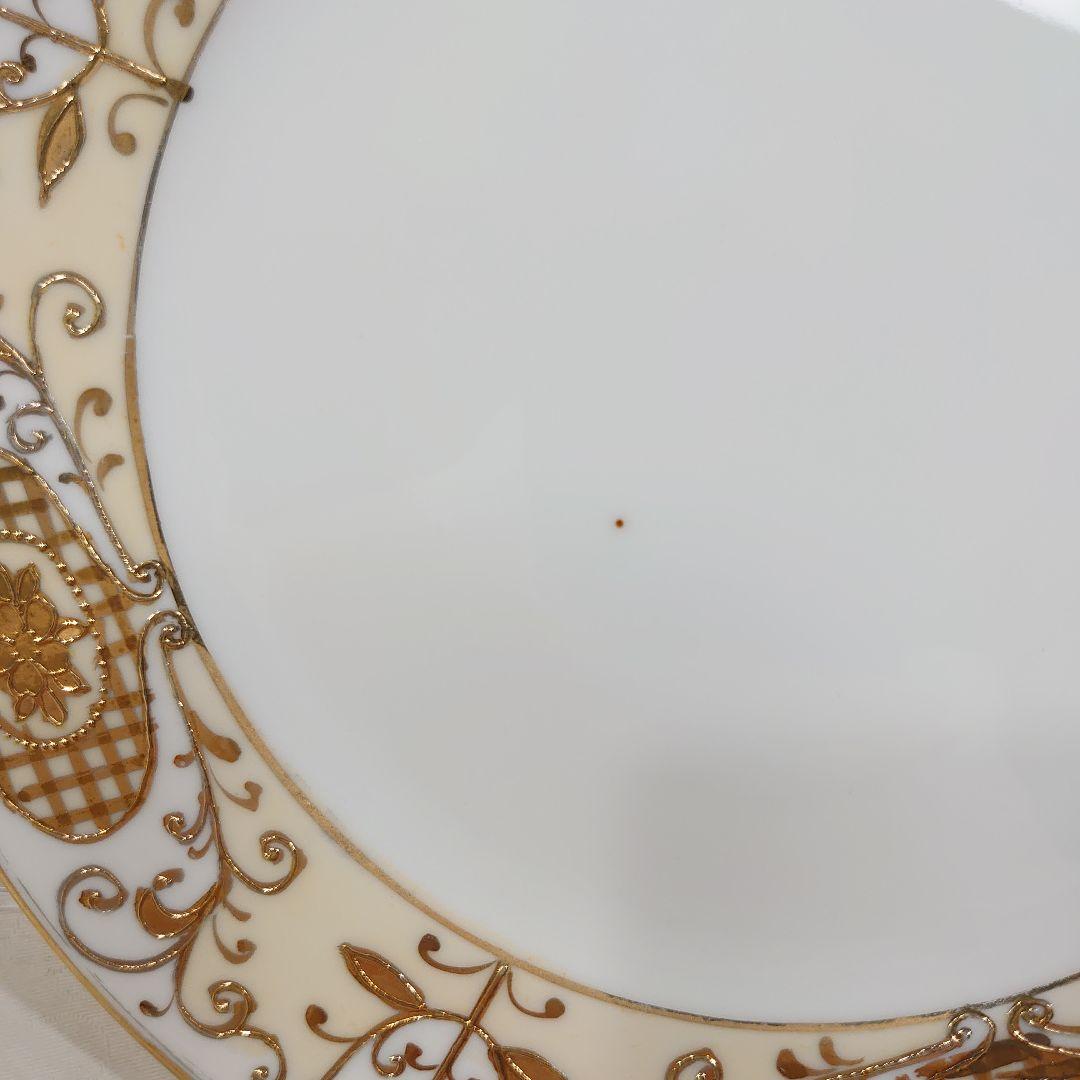 アンティーク オールドジャパン クリスマスボール ケーキ皿 4枚 ハンドペイント