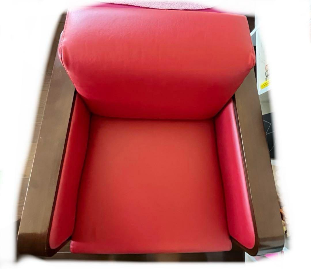 超美品1人掛けソファ 個別注文品赤　アームチェア　事務所用　家庭用