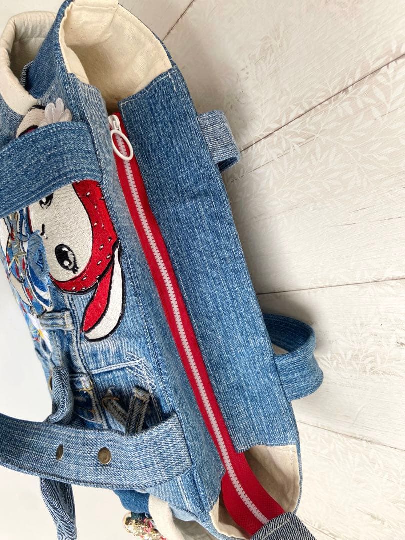 デニムリメイクバック　いちごうさぎ