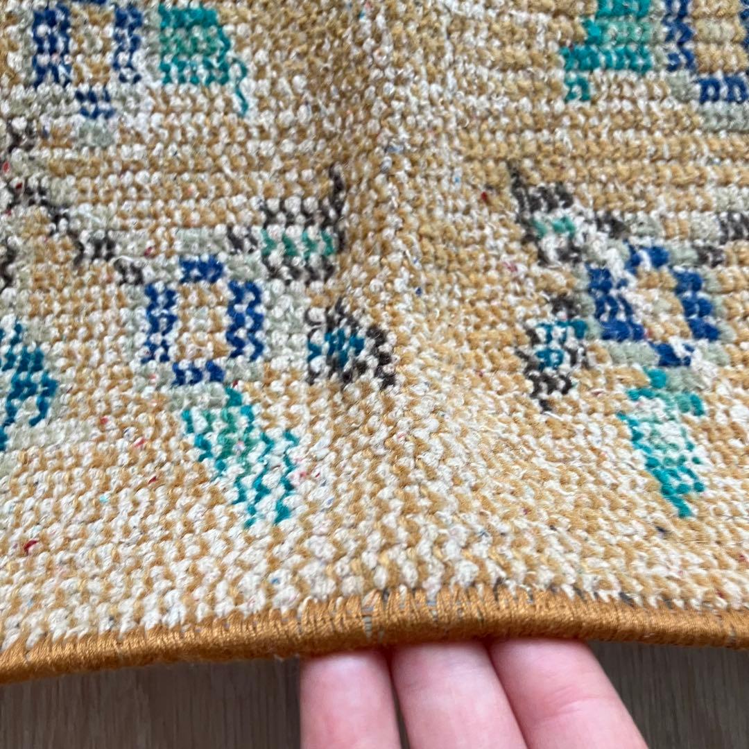 超ロング✳︎57×223 貴重カラー　イエロー　ランナー　トルコヴィンテージラグ