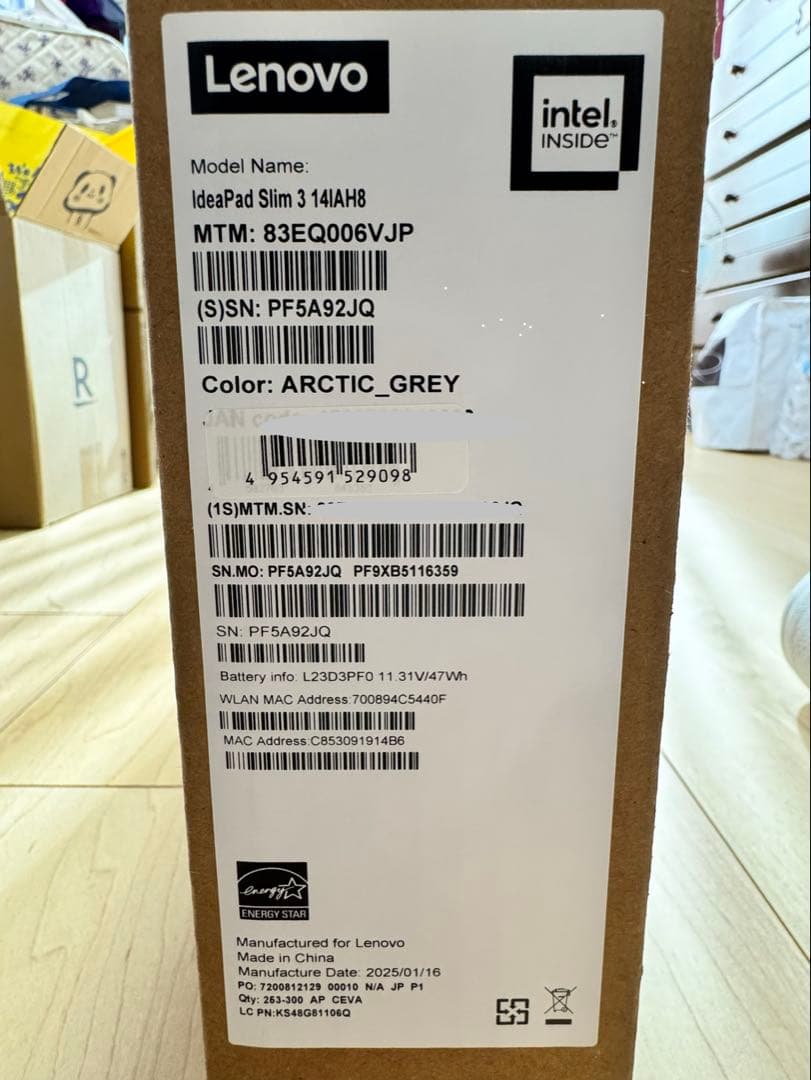 Windowsノート本体 Lenovo IdeaPad Slim 3 14AH8 83EQ006VJA