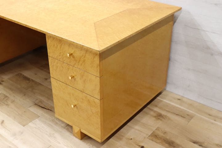 GMEK529○IDC大塚家具 スプレンダー バーズアイメープル 両袖机 書斎机