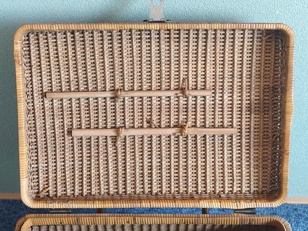 【当時物】 大正バスケット レトロ 籐籠 インテリア 鍵無し