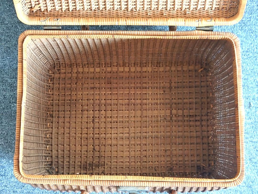 【当時物】 大正バスケット レトロ 籐籠 インテリア 鍵無し
