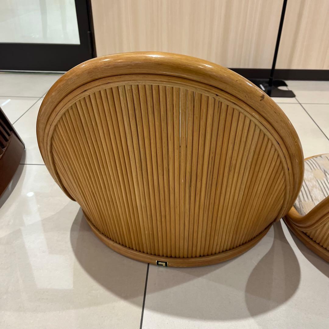 昭和レトロ コスガ家具 ラタン座椅子 ラタンチェア 2脚セット kosuga