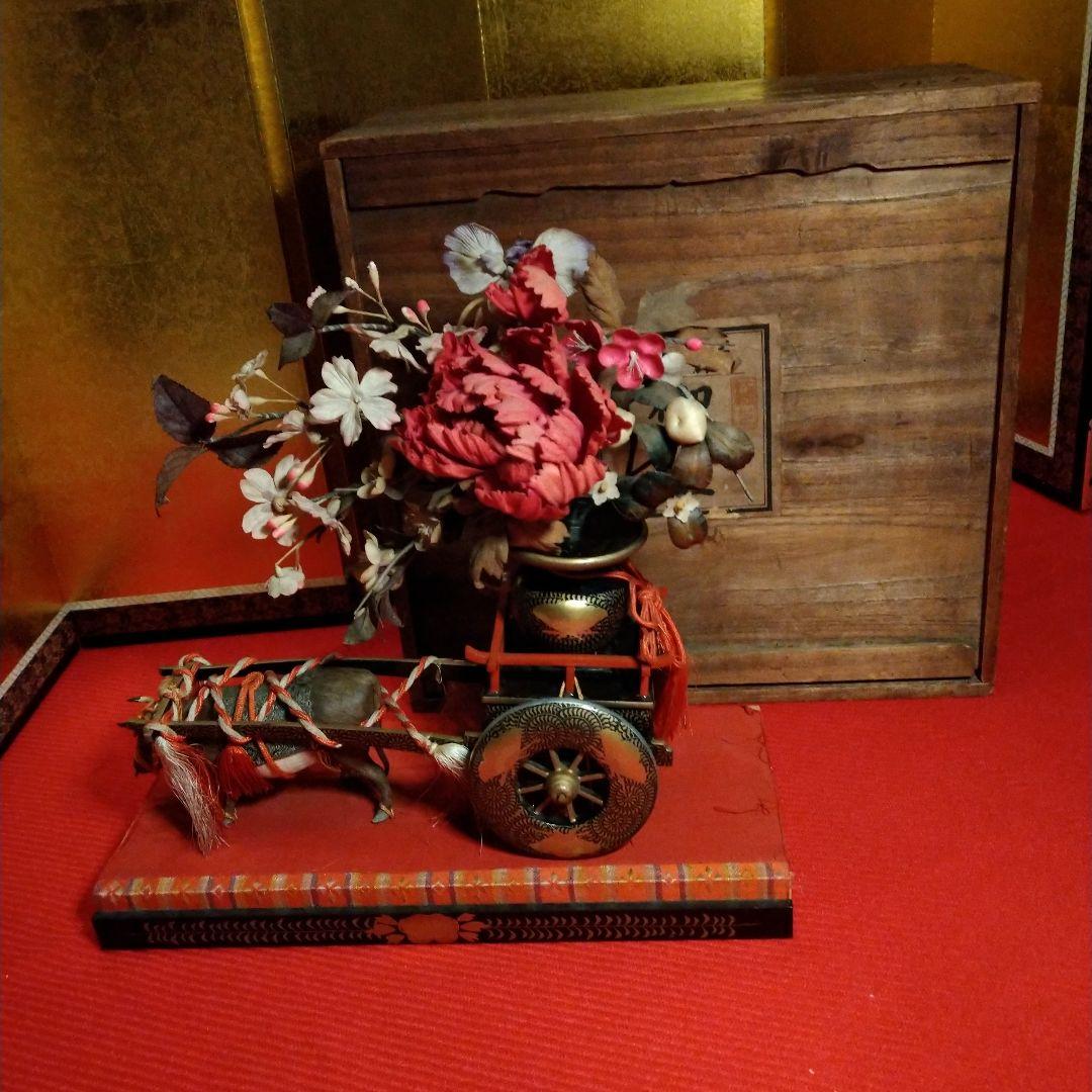お値下中　アンティーク　花車飾り