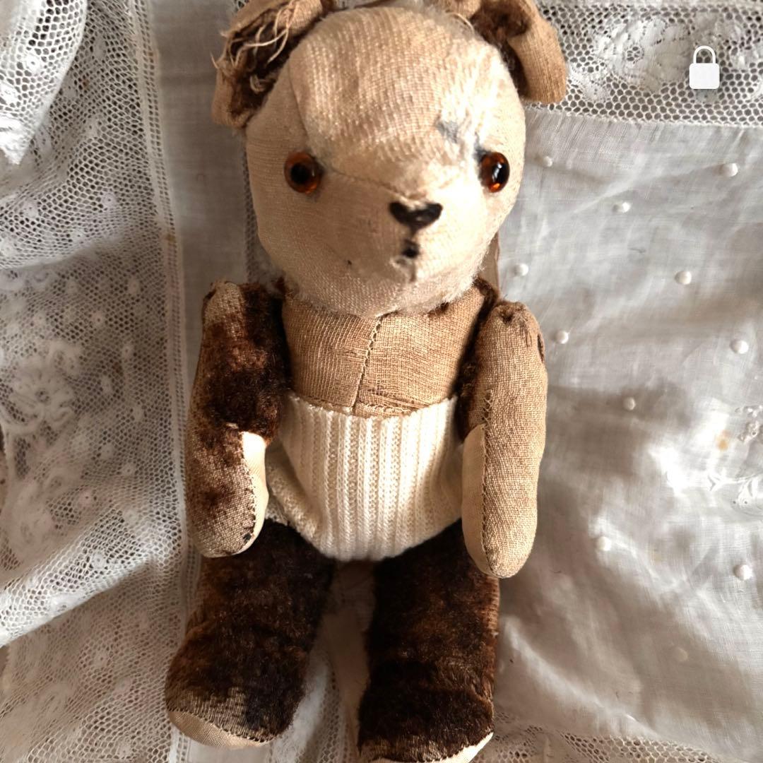 パンダベア　可愛いボロベアくん　アンティークベア　ヴィンテージベア