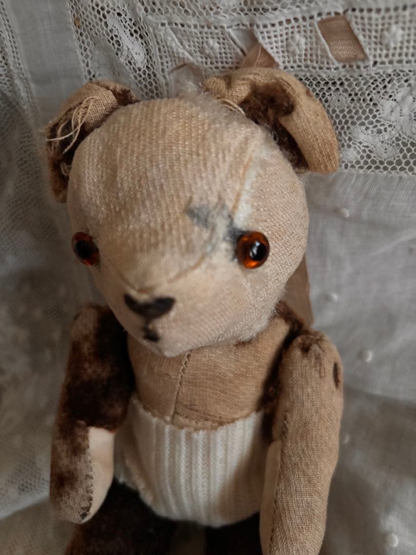 パンダベア　可愛いボロベアくん　アンティークベア　ヴィンテージベア