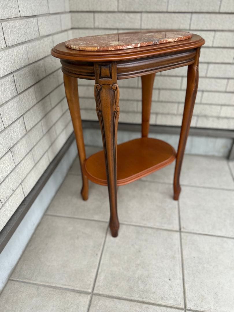 大理石 サイドテーブル コンソールテーブル 花台 猫足