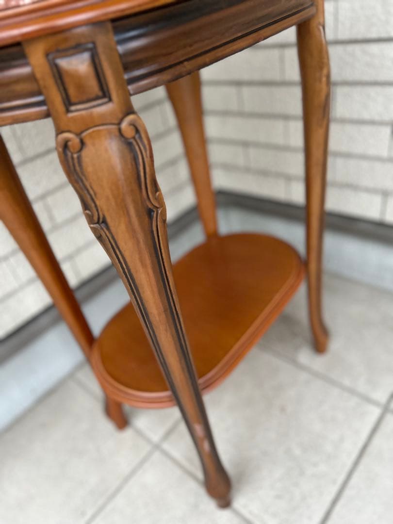 大理石 サイドテーブル コンソールテーブル 花台 猫足