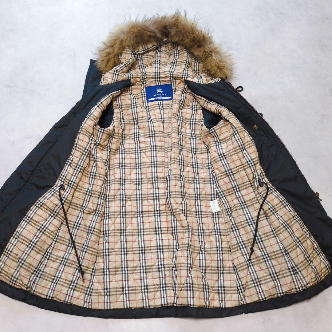 BURBERRY BLUE LABEL✨️ノバチェック裏地 モッズコート 黒