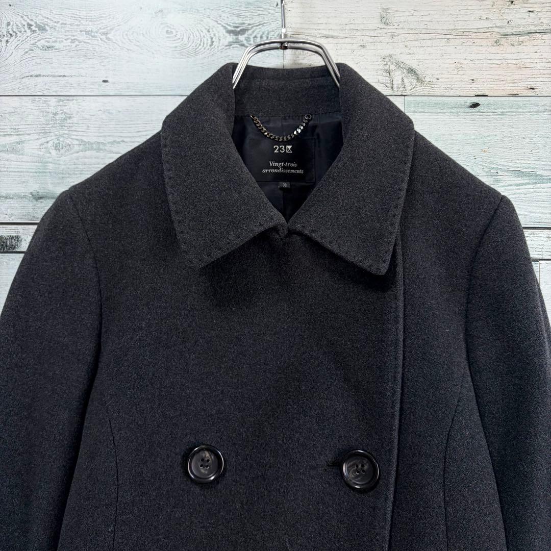 ☆美品☆23区　ウール&カシミヤコート　ウールコート　ブラック　通勤　38サイズ