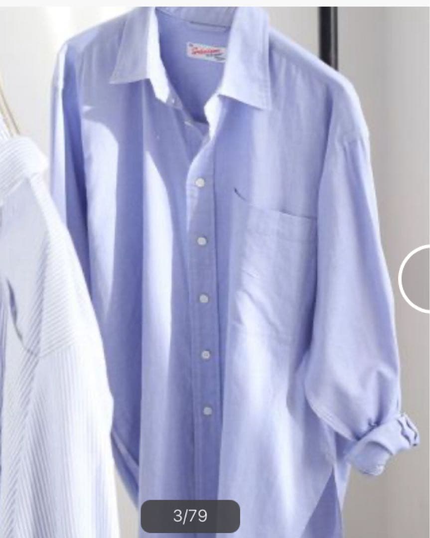 【美品】Spick&Span オックスルーズシャツ　サックスブルー