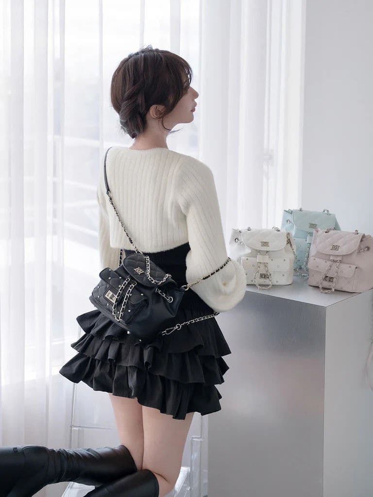 Darich ダーリッチ キルティングビジューミニリュック BLK