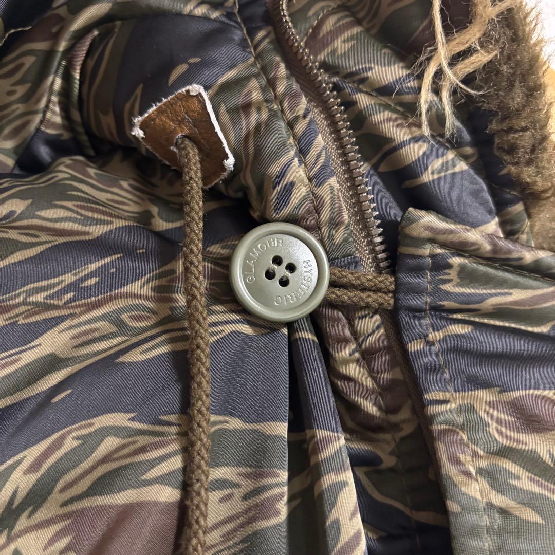 ヒステリックグラマー N3B ジャケット　ファー　カモフラ　モッズコート