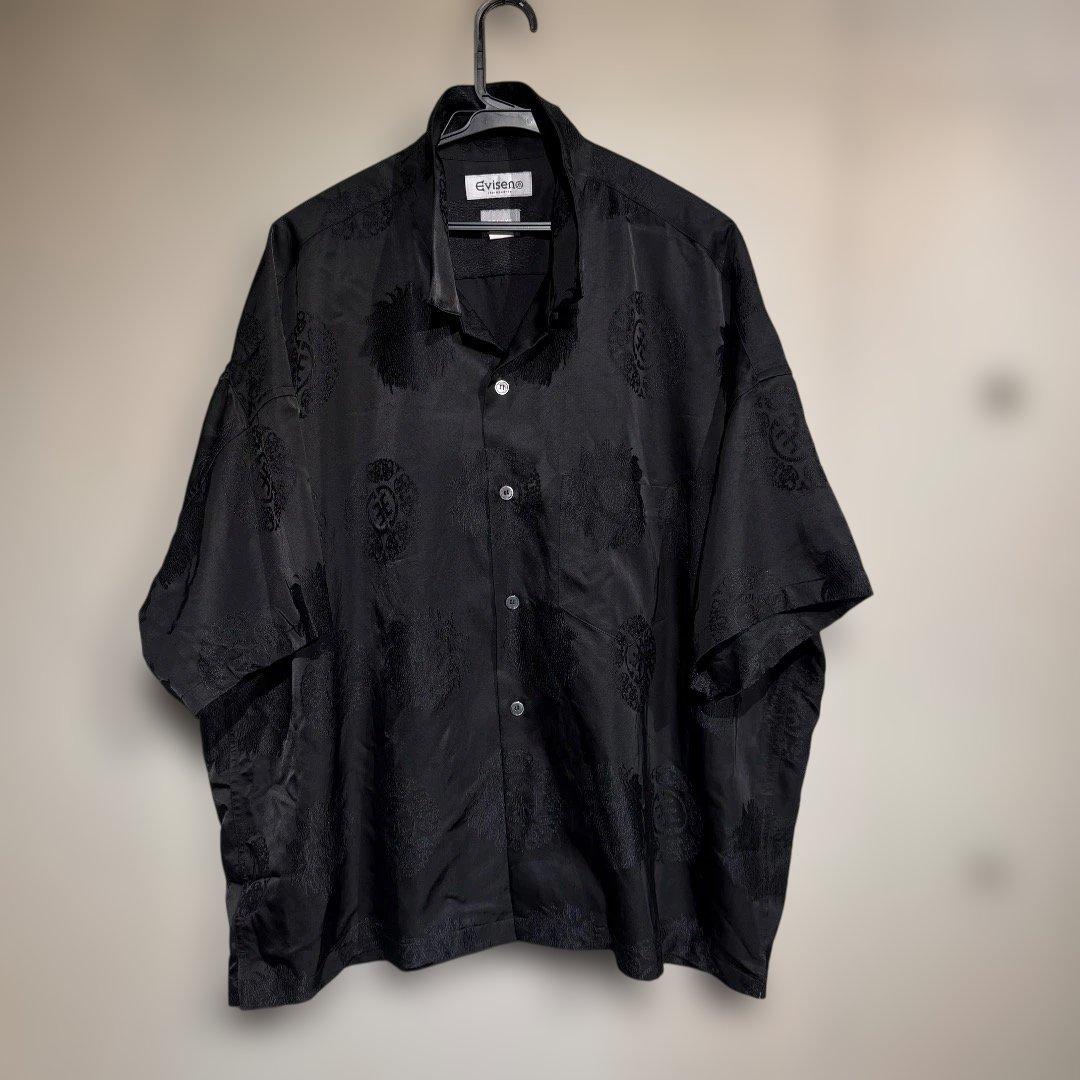 DELUXE x EVISEN メンズ ブラック サテン セットアップ XL