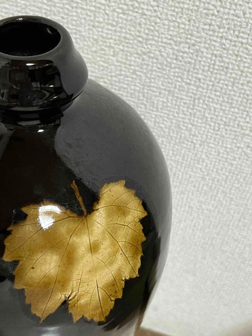 南宋時代　木葉天目大梅瓶 黑釉 吉州窯花瓶 大瓶 唐物　希少貴重(B-73)