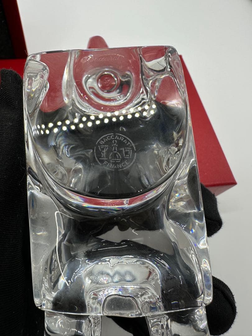 バカラ フィギュリン ベア クマ そり滑り オブジェ 置物 クリスマス