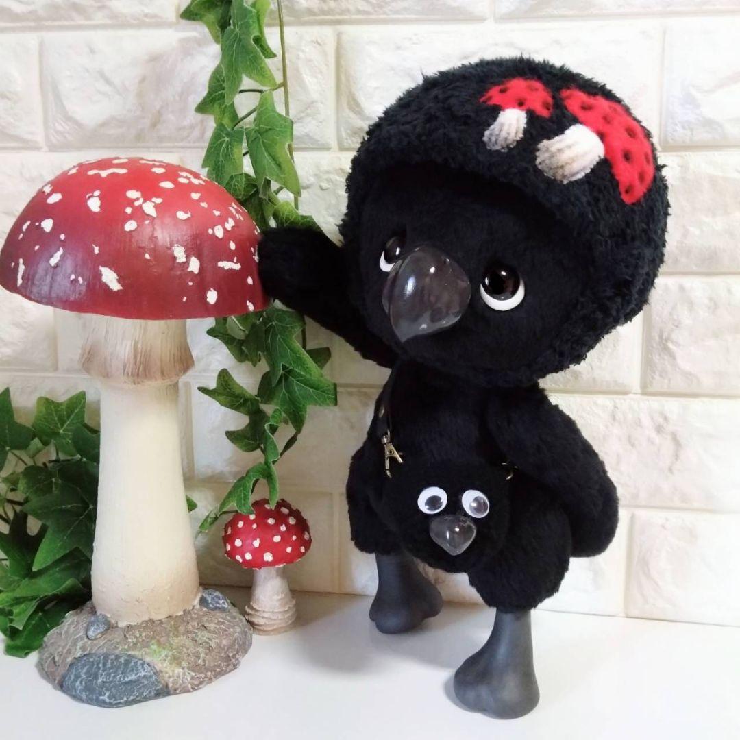 ぬいぐるみ✽アートドール✽カラスのかーくん✽手足可動✽デラックスサイズ