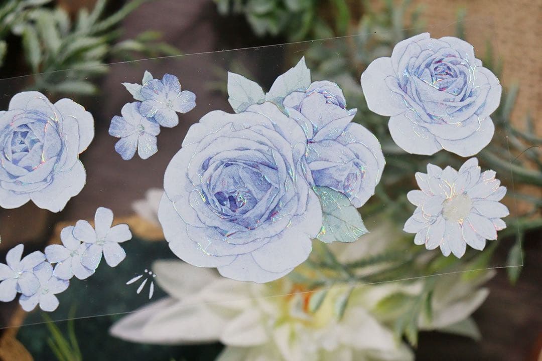 新品　椿山漫藍　PET貝殻光マスキングテープ　マステ