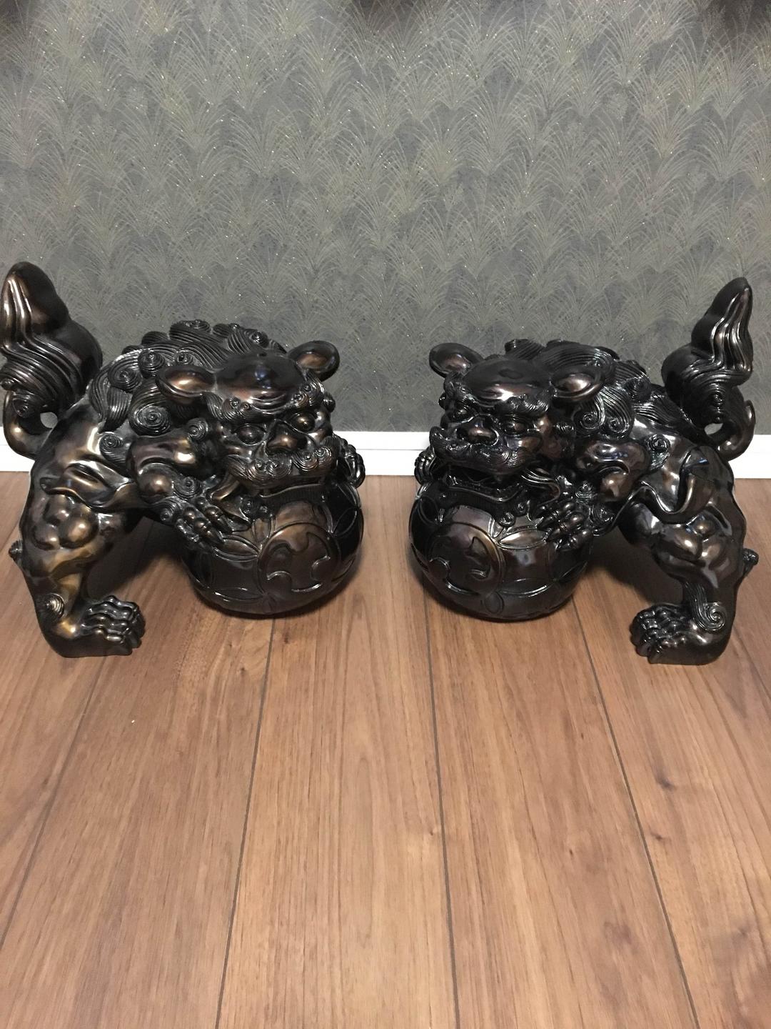 琉球 玉獅子 阿吽 置物