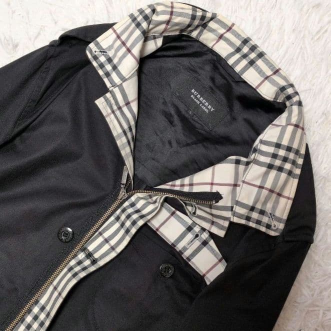 【人気】バーバリーブラックレーベル☆ノバチェック　ミリタリー　コート