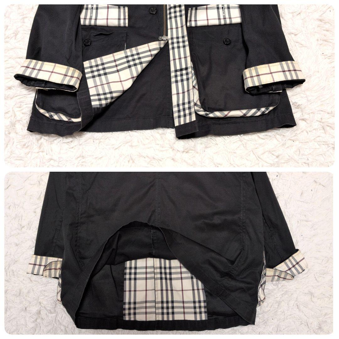 【人気】バーバリーブラックレーベル☆ノバチェック　ミリタリー　コート