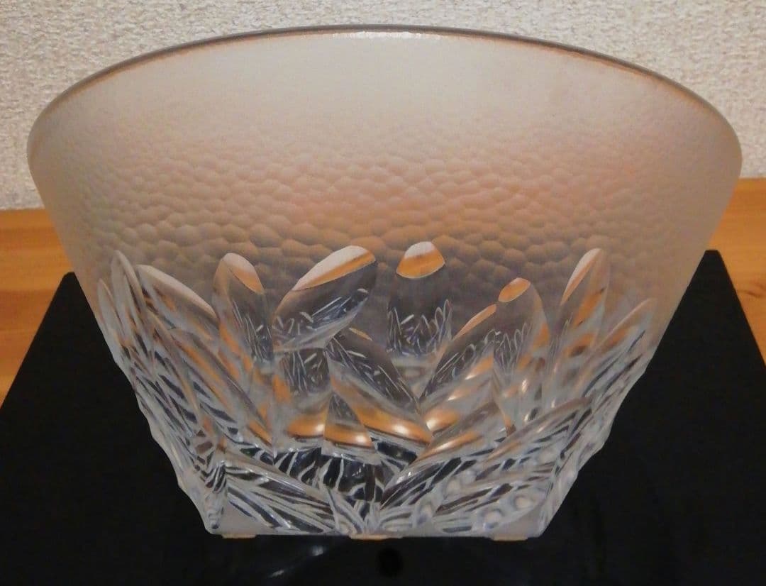 佐々文夫作　HOYA　クリスタル　ガラス　水指　共箱　茶道具