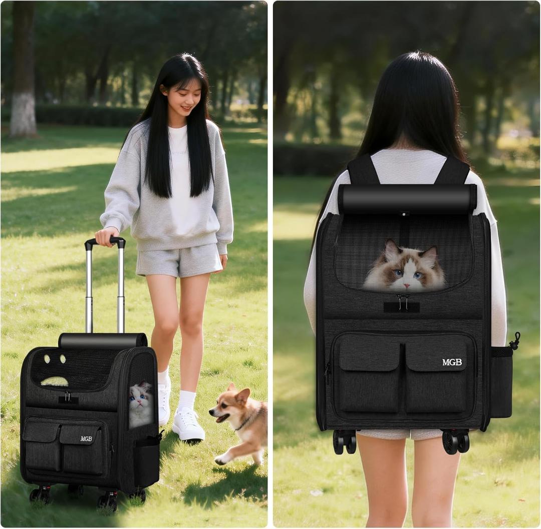 【新品】MGB ペットキャリー リュック キャスター付き 3WAY 小型犬・猫用