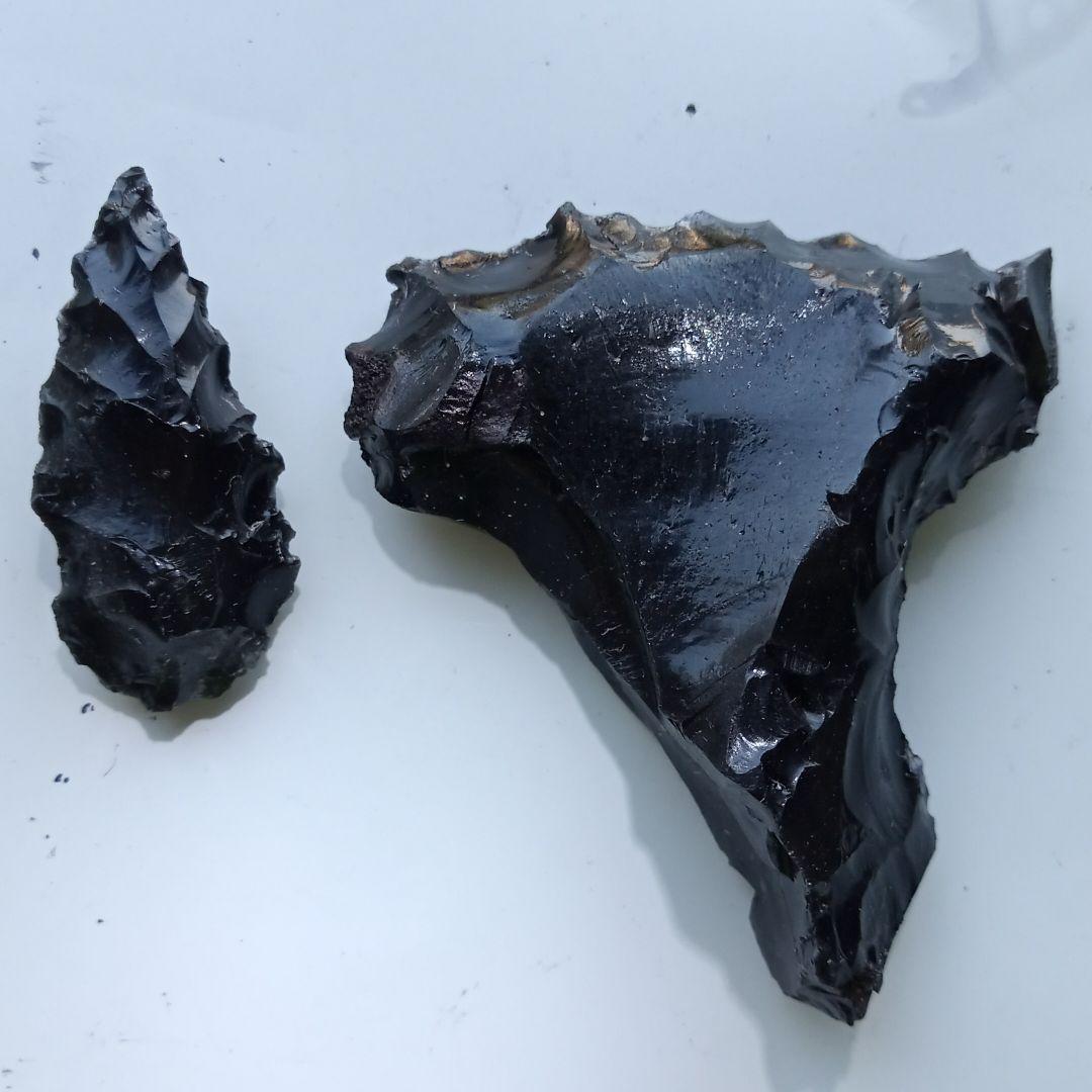 がちがち 石器 模写 269 スクレーパー 石槍 黒曜石　サンプル