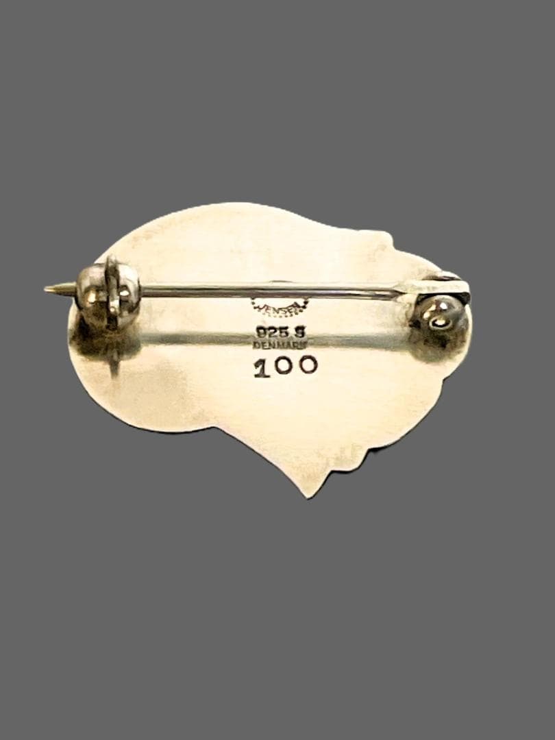   ブローチ フラワーモチーフ 刻印100　希少 SV