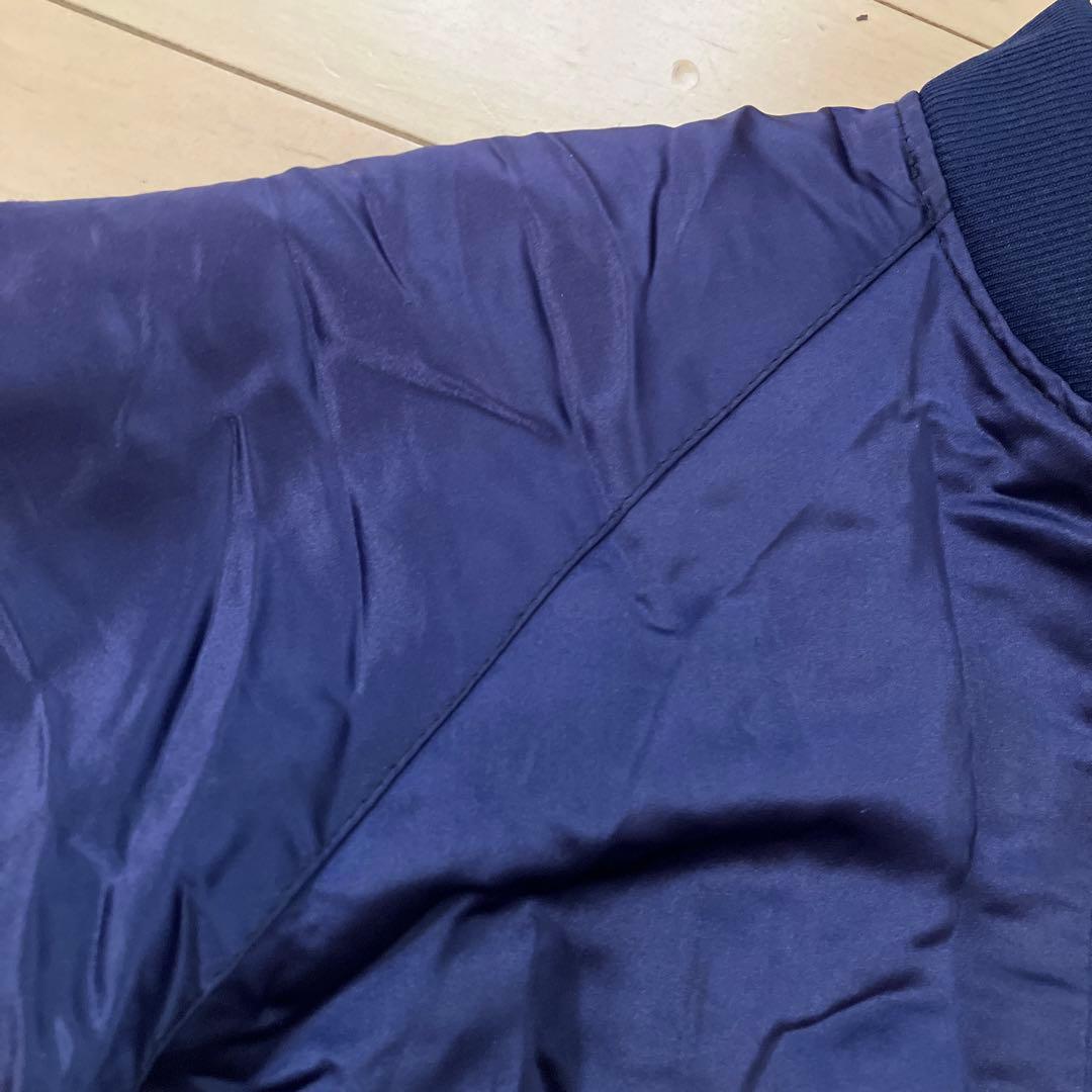 11.21 ヴィンテージ 沖縄 スカジャン 龍 ドラゴン ネイビー 刺繍 古着