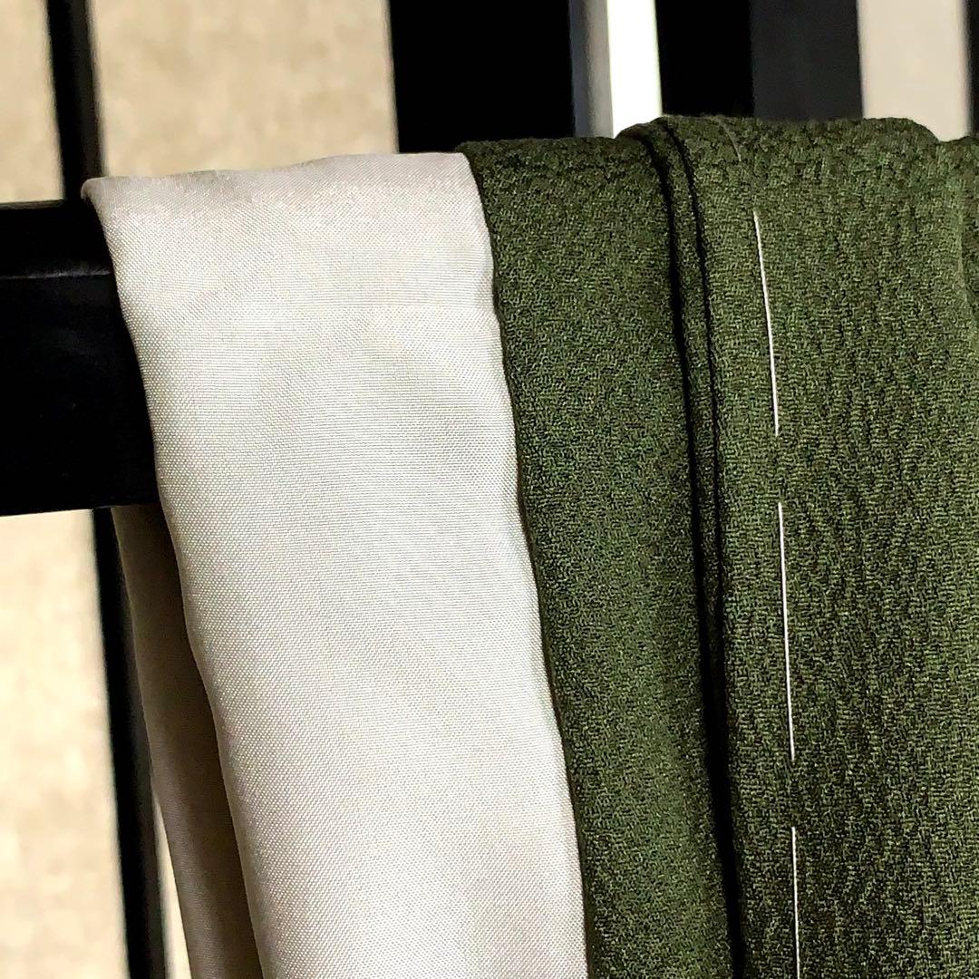 【コロ　】君島一郎　寿光織　色無地　一ツ紋　身丈172.5cm 長身で細身