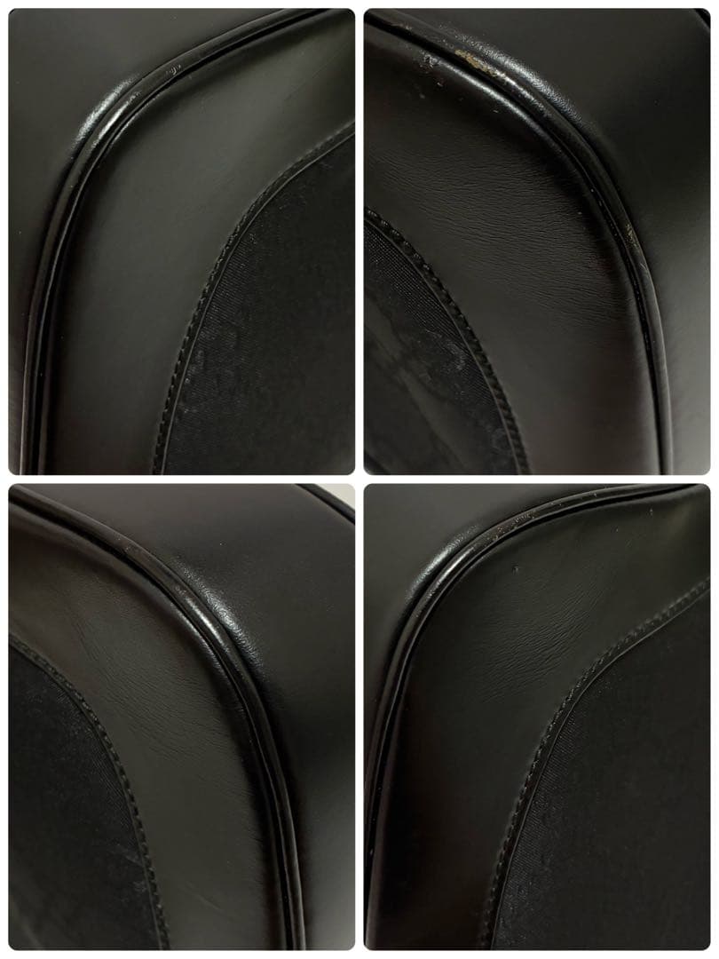 P*e様 グッチ ジャッキー レザー ワンショルダー バッグ 金具 GG 黒 ブ