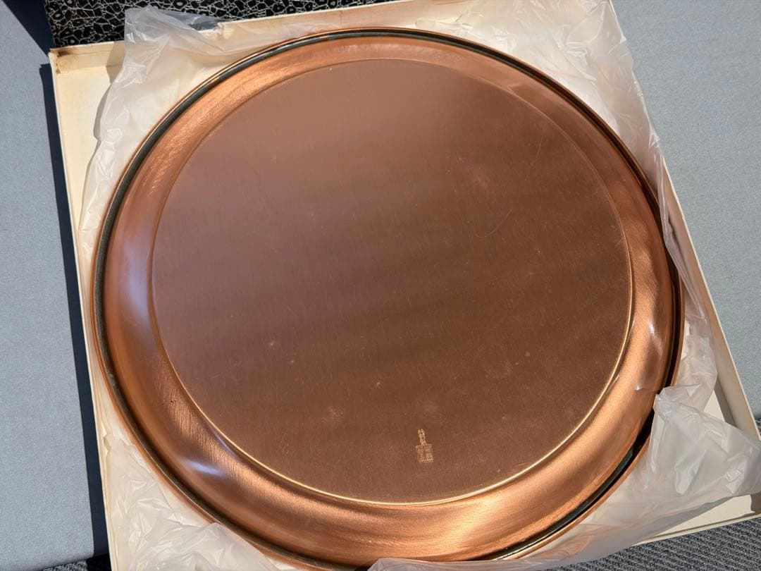 純銅製　丸盆 新品未使用