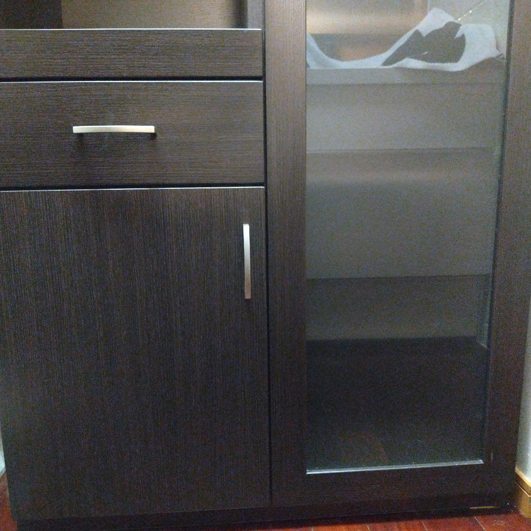 ✿ ニトリ レンジボード 食器棚 コパン 80MRB DBR 美品 送料込み