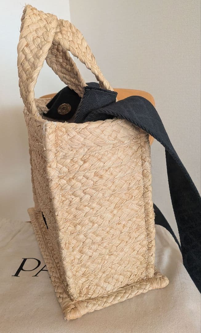 PATOU パトゥ ラフィア JPトートバッグ スモール かご ショルダー
