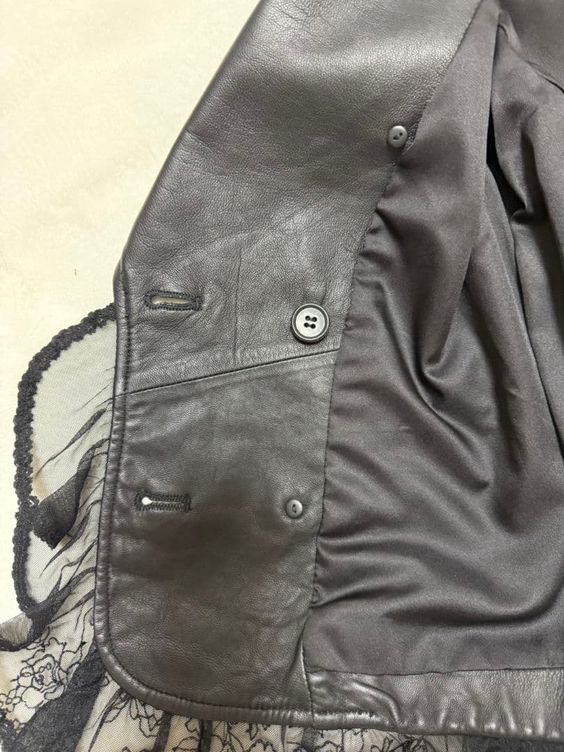 美品 INGEBORG インゲボルグ バテンレース ラムレザー ジャケット 9号